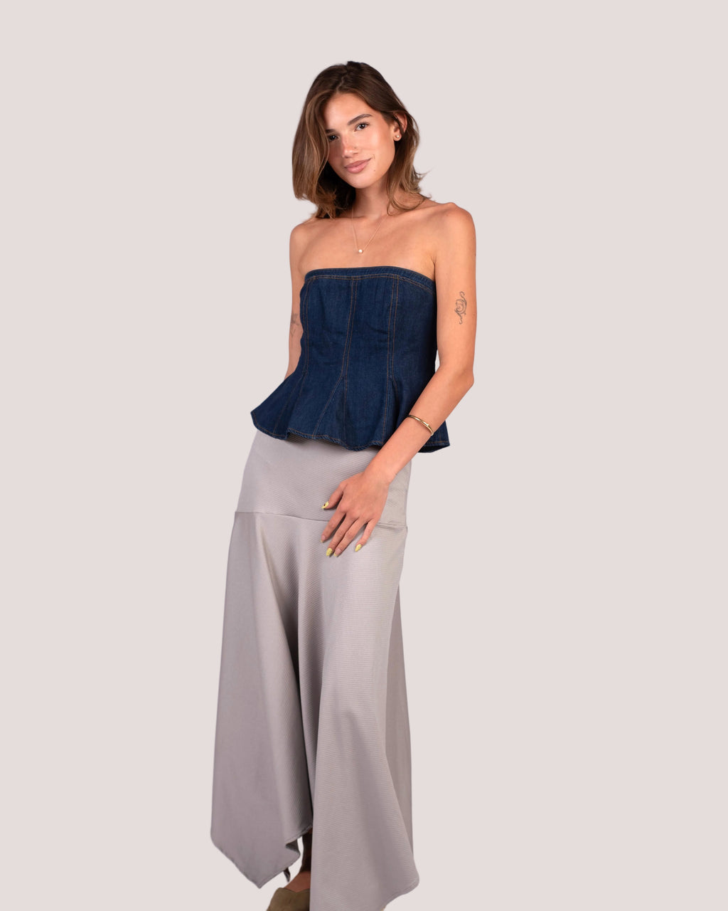 Falda Olivia Plateada