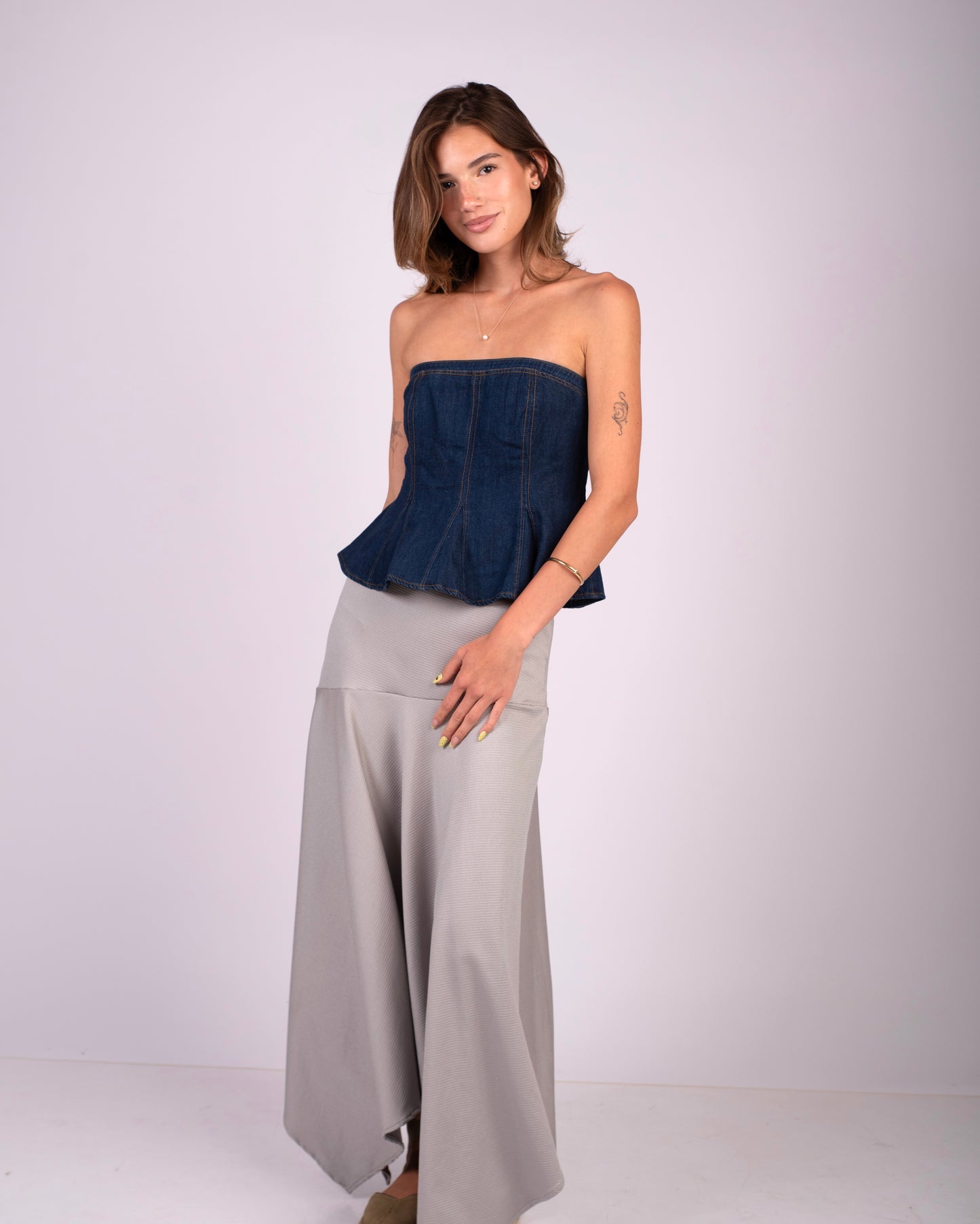 Falda Olivia Plateada