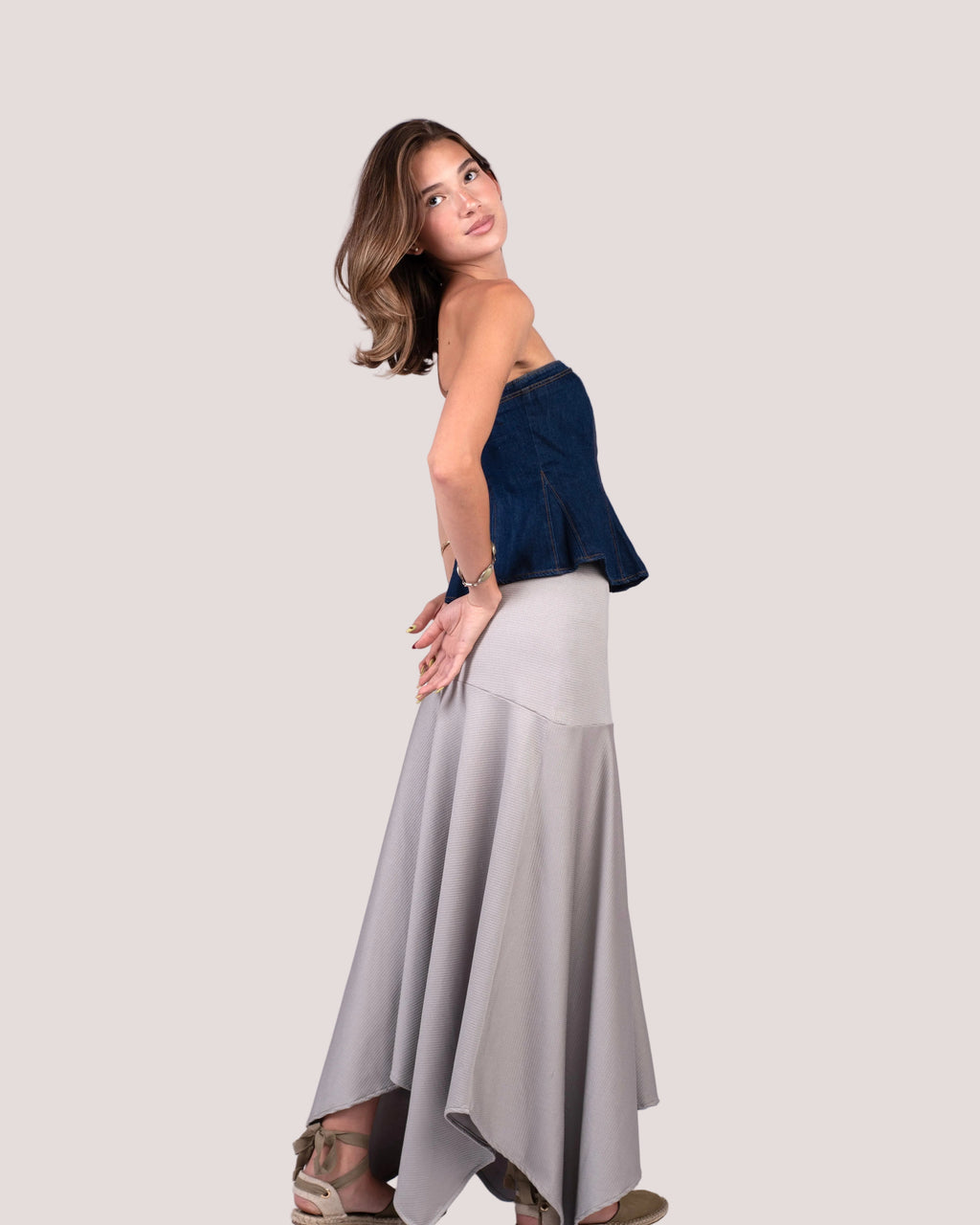 Falda Olivia Plateada