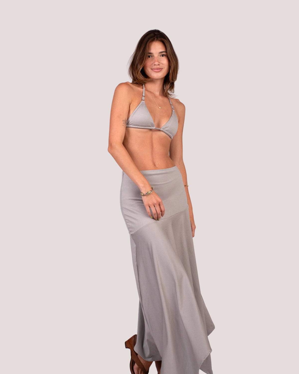 Falda Olivia Plateada