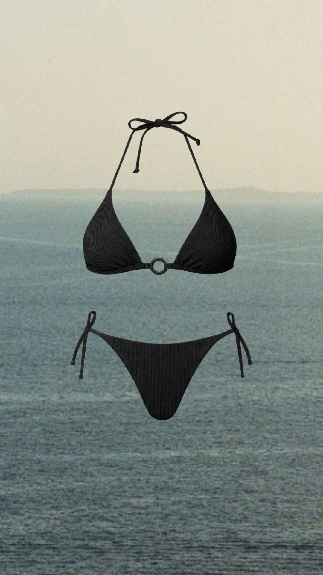 Olivia Ribbed Black Top